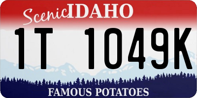 ID license plate 1T1049K