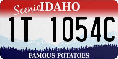 ID license plate 1T1054C