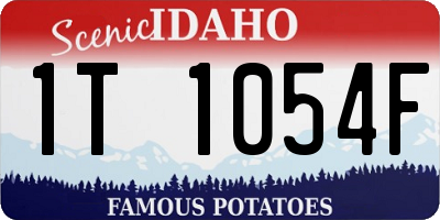 ID license plate 1T1054F