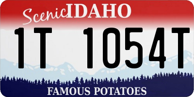 ID license plate 1T1054T