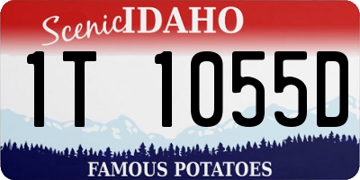 ID license plate 1T1055D