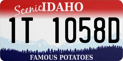 ID license plate 1T1058D