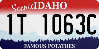 ID license plate 1T1063C