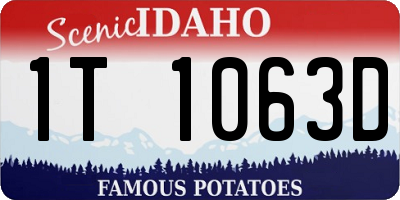 ID license plate 1T1063D