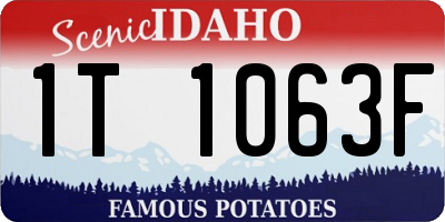 ID license plate 1T1063F