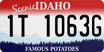 ID license plate 1T1063G