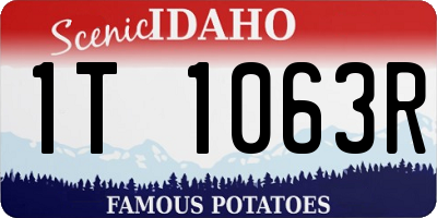 ID license plate 1T1063R