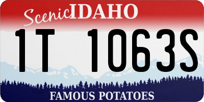 ID license plate 1T1063S