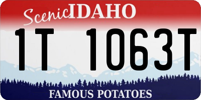 ID license plate 1T1063T