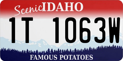 ID license plate 1T1063W