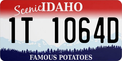 ID license plate 1T1064D
