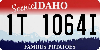 ID license plate 1T1064I