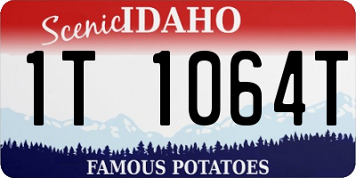 ID license plate 1T1064T