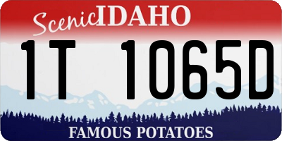 ID license plate 1T1065D