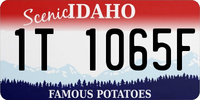 ID license plate 1T1065F
