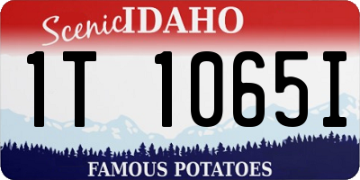 ID license plate 1T1065I