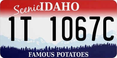 ID license plate 1T1067C