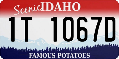 ID license plate 1T1067D