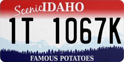 ID license plate 1T1067K
