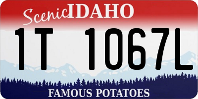 ID license plate 1T1067L