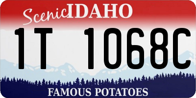 ID license plate 1T1068C