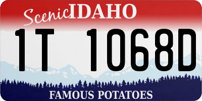 ID license plate 1T1068D