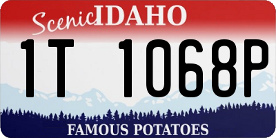 ID license plate 1T1068P