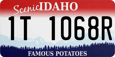 ID license plate 1T1068R