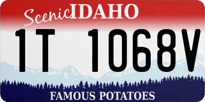 ID license plate 1T1068V
