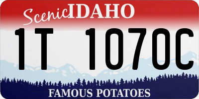 ID license plate 1T1070C