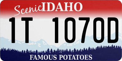 ID license plate 1T1070D