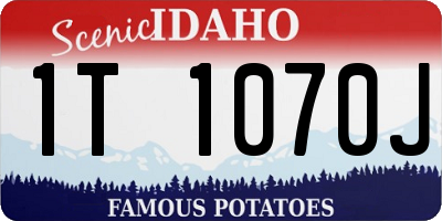 ID license plate 1T1070J
