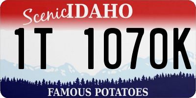 ID license plate 1T1070K