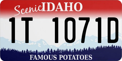 ID license plate 1T1071D