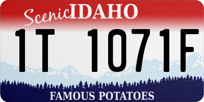 ID license plate 1T1071F