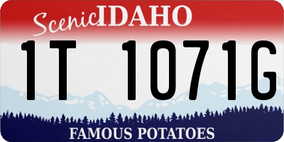 ID license plate 1T1071G