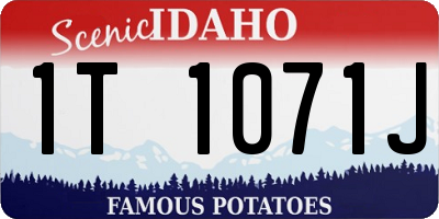 ID license plate 1T1071J
