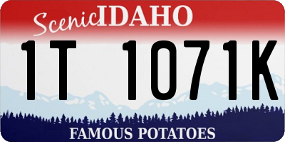 ID license plate 1T1071K