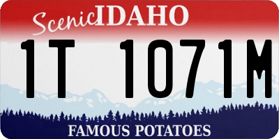 ID license plate 1T1071M