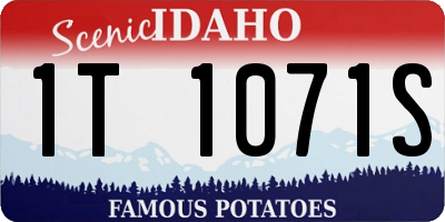 ID license plate 1T1071S