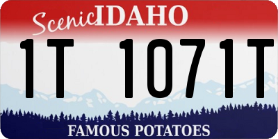 ID license plate 1T1071T