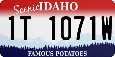 ID license plate 1T1071W