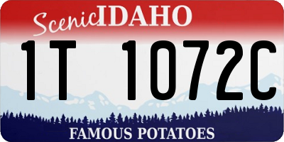 ID license plate 1T1072C