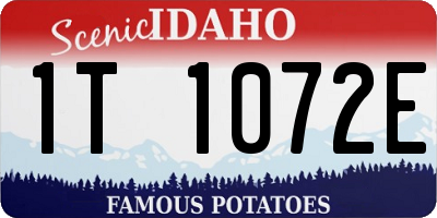 ID license plate 1T1072E