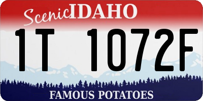 ID license plate 1T1072F