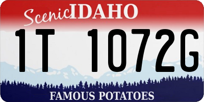 ID license plate 1T1072G