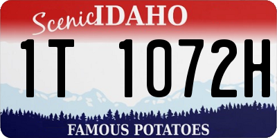 ID license plate 1T1072H