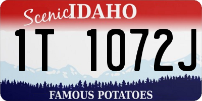 ID license plate 1T1072J