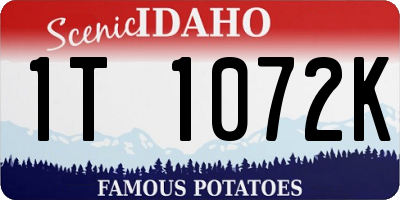 ID license plate 1T1072K