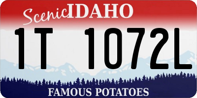 ID license plate 1T1072L